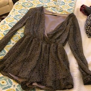 Long sleeved leopard romper